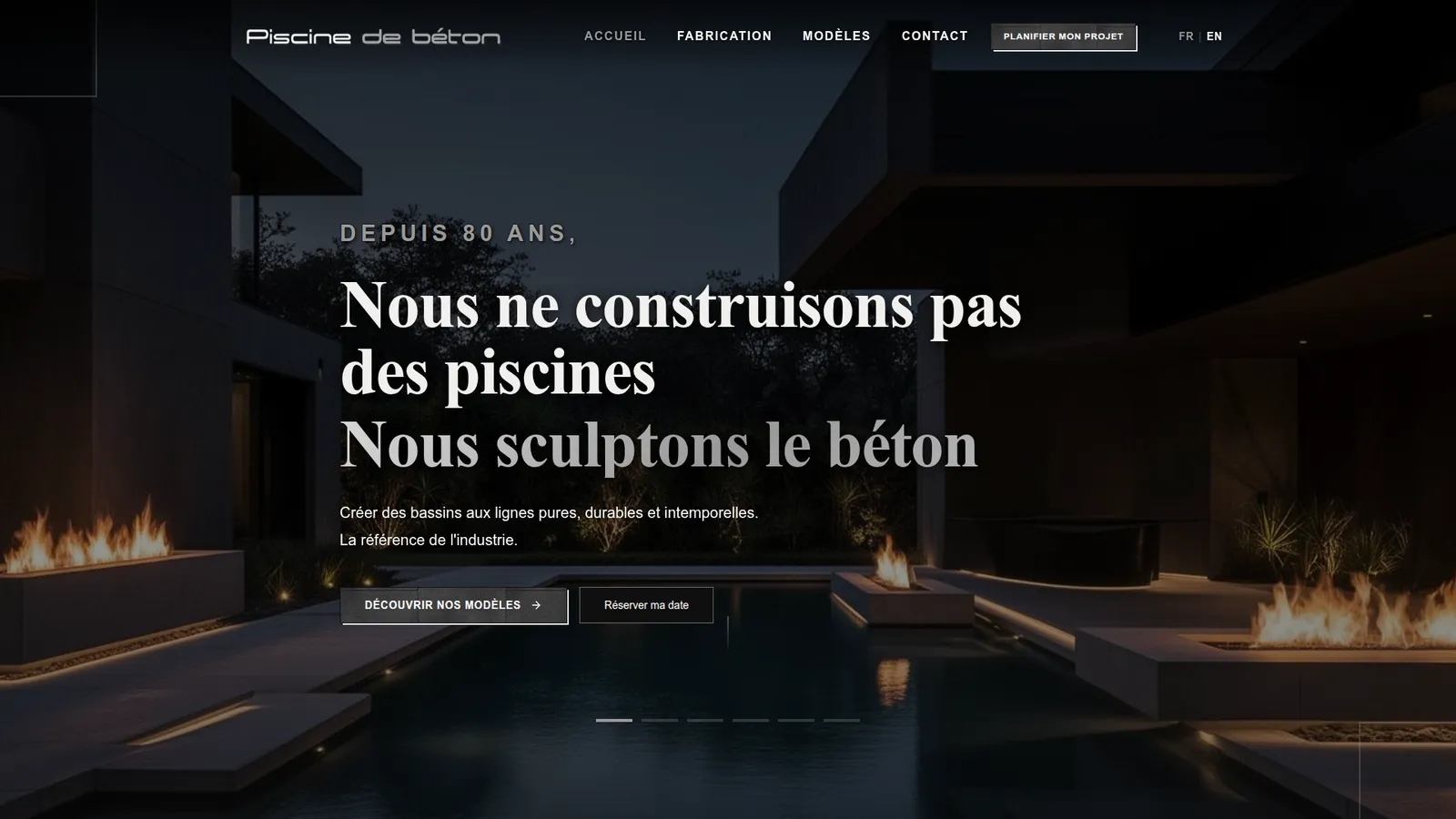 Piscine de Béton website — concrete swimming pool construction company Piscine de Béton website — concrete swimming pool construction company