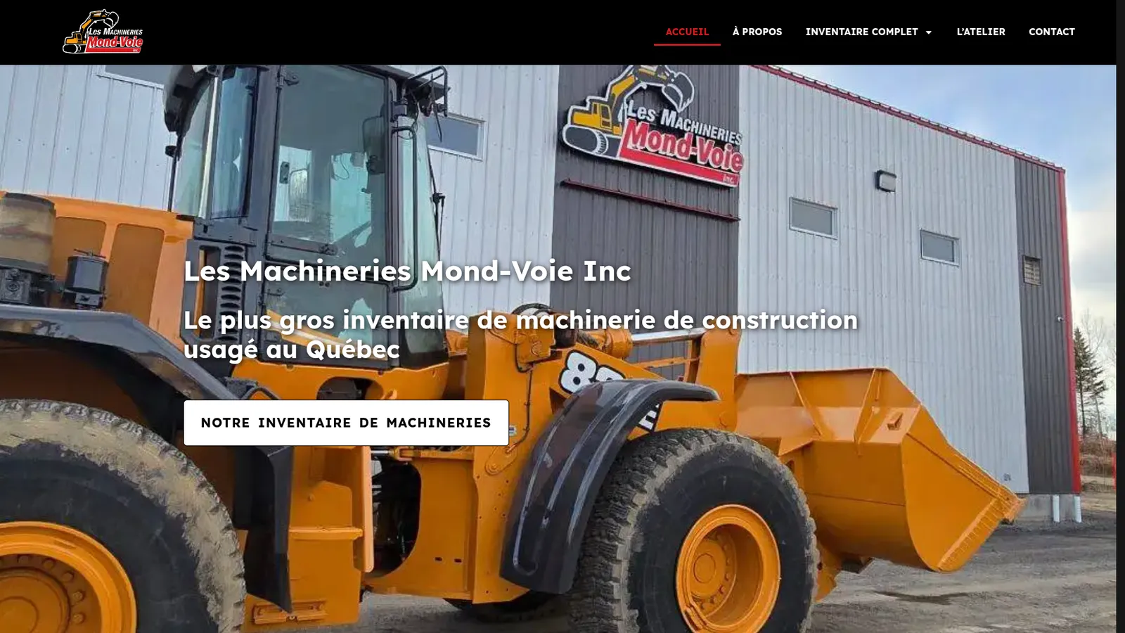 Les Machineries Mond-Voie website — heavy machinery sales and rental Les Machineries Mond-Voie website — heavy machinery sales and rental