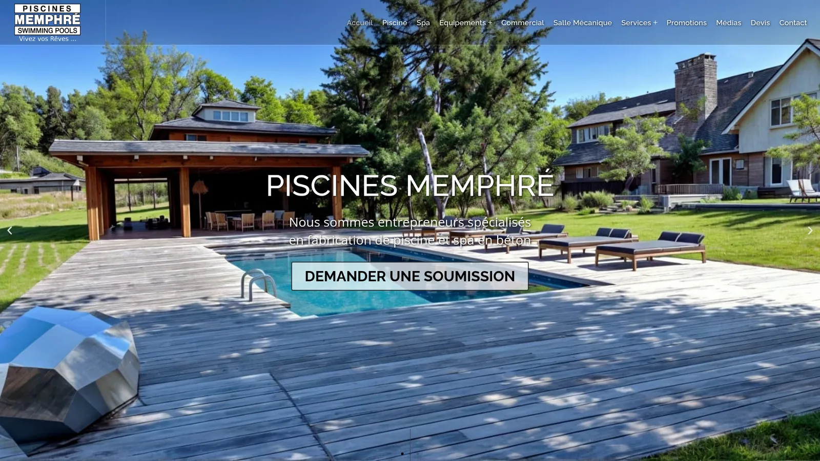 Piscines Memphré website — residential pool installation and maintenance Piscines Memphré website — residential pool installation and maintenance